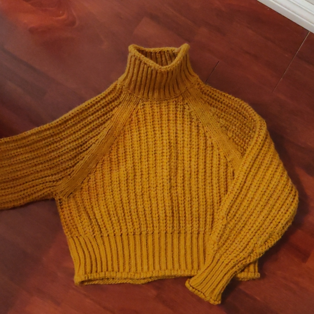 Wool blend chunky knit sweater